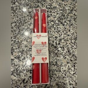 NWT Valentines Red with Pink Hearts Tapered Candles
